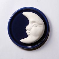 Duftkeramik - Mond mit festem Untersetzer blau