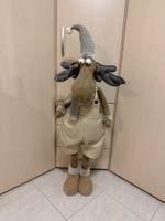 Dekofigur Elch Stoff, stehend, braun beige, guter Zustand