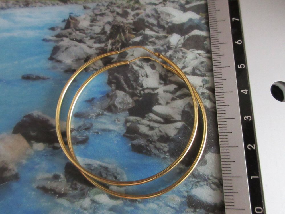 UNO A ERRE Creolen Gelb Gold 375 9 Karat Scharnierverschluß - Ch