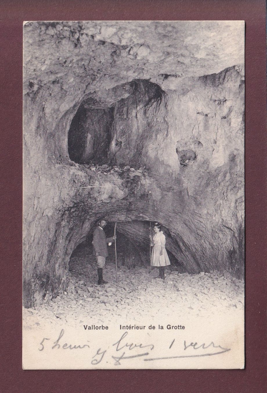 Cartoline postali: VALLORBE - Intérieur de la Grotte - 1909 – Usato da Pully venduto da nicecards