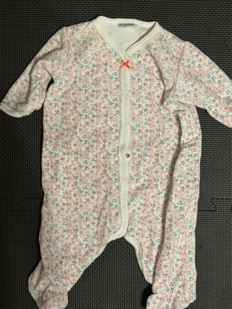 Petit Bateau Velours-Strampler |Wie neu|Floral