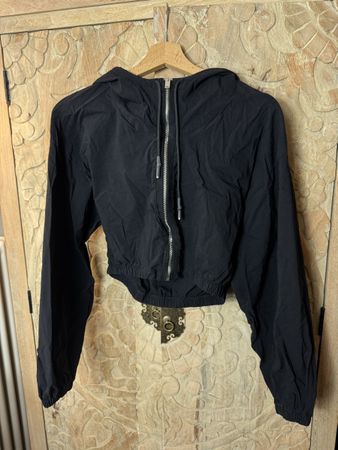 Schwarze Zara Jacke, Kurz, mit Kapuze - Grösse S