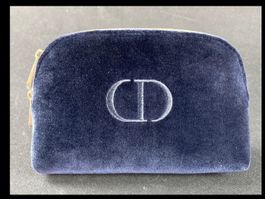 Kosmetiktasche Dior dunkelblau Samt Bestickt CD guter Zustan