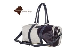 Kuhfell Weekender Tasche‪‪ Black/white