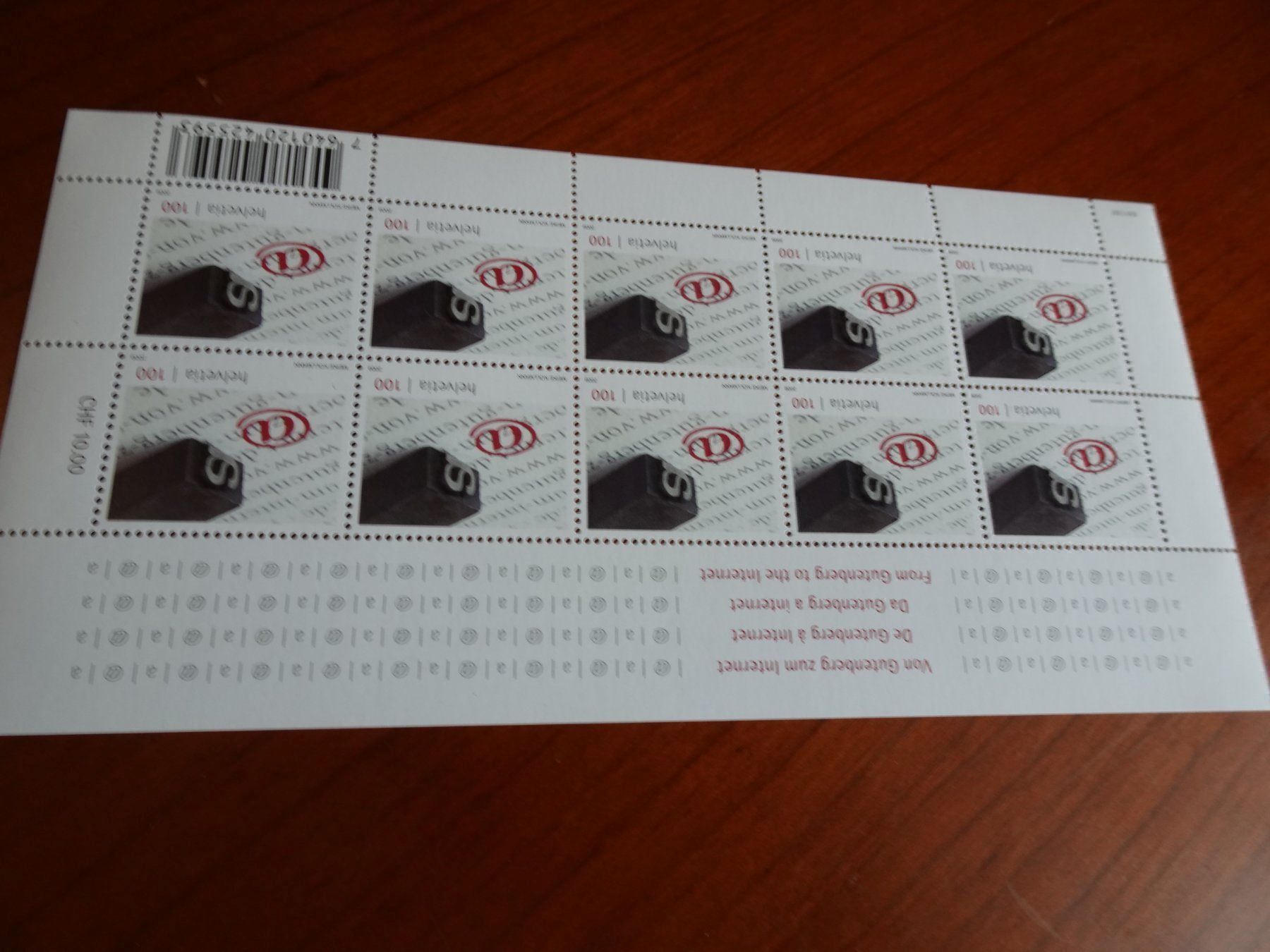 Tous les timbres: 2009 KLEINBOGEN POSTFRISCH VON GUTENBERG – Neuf (Voir description) à Eschenbach SG par eDaisy