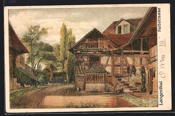 Cartes postales: Langenthal, Farbstrasse mit Bäumen – D'occasion à Berlin par bartko-reher