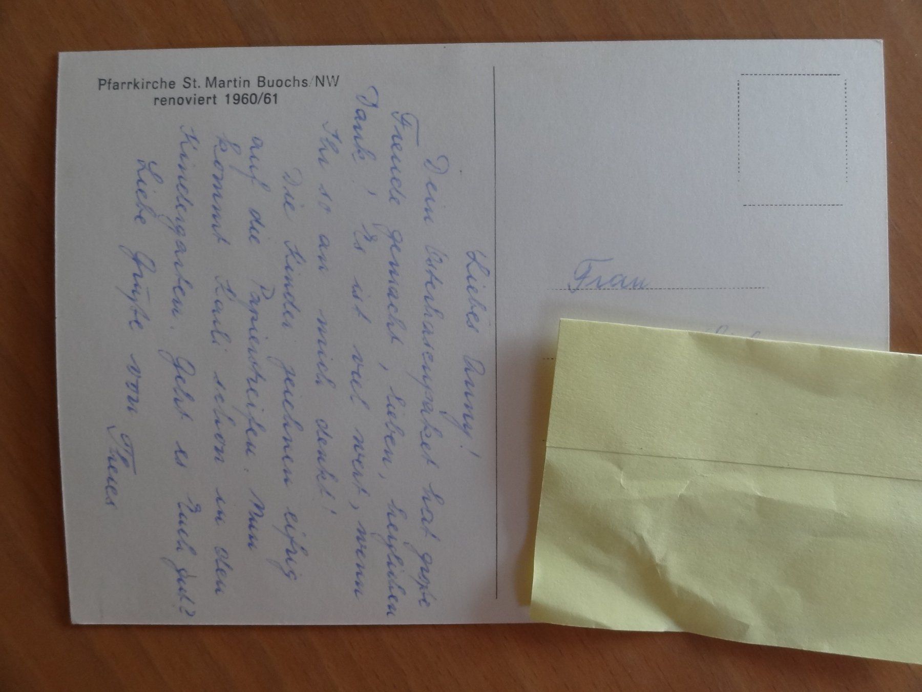 Cartoline postali: Buochs - Pfarrkirche St. Martin – Usato da St Léonard venduto da Riglin 1