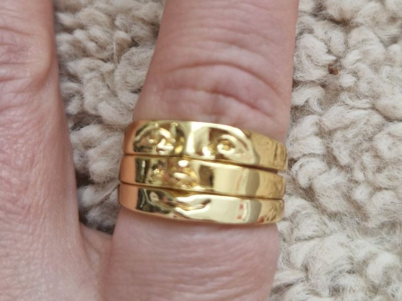 Anelli: Goldener Statement Ring mit Gesicht, neuwertig, Grösse 54 – Usato da Erlinsbach SO venduto da ULIKH 1