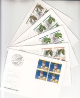 SBK J323 - J327 im 4er-Block FDC