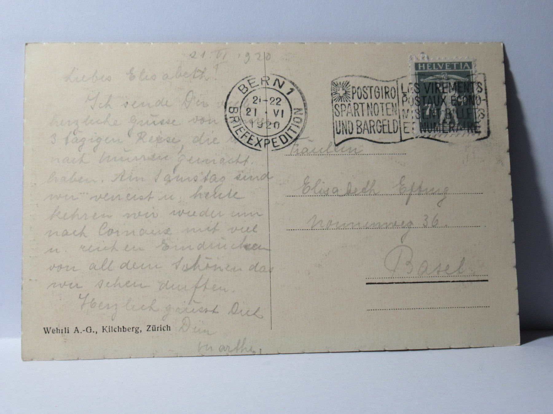 Cartoline postali: Unterer Trümmelbach 1920 – Usato da Grenchen venduto da Bluemchen1900 1