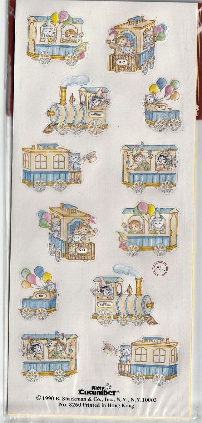 Sticker: Sticker Katzen Eisenbahn, Vintage Aufkleber – Nuovo e nell'imballaggio originale da Kriens venduto da Kraeutergarten 2