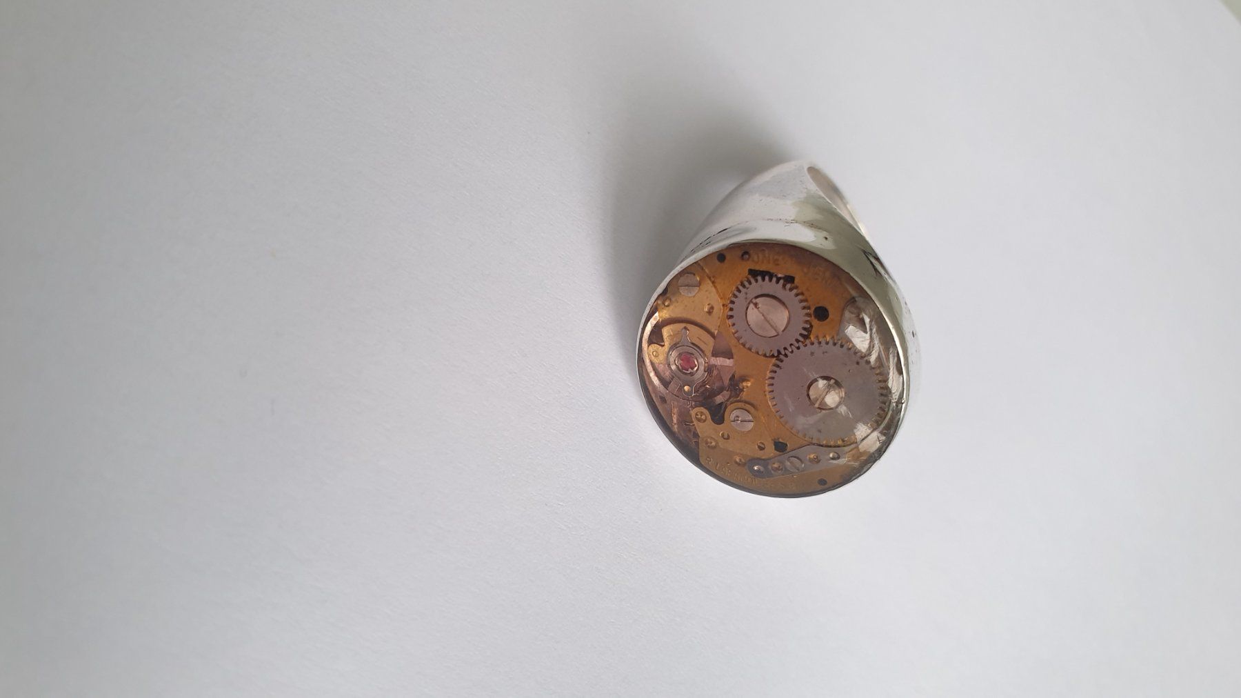 Anelli: Silberring mit mechanischen Uhrwerk hand made – Usato da Wettingen venduto da Hc41