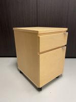 Schubladenelement auf Rollen, Holz hell, 2 Schubladen