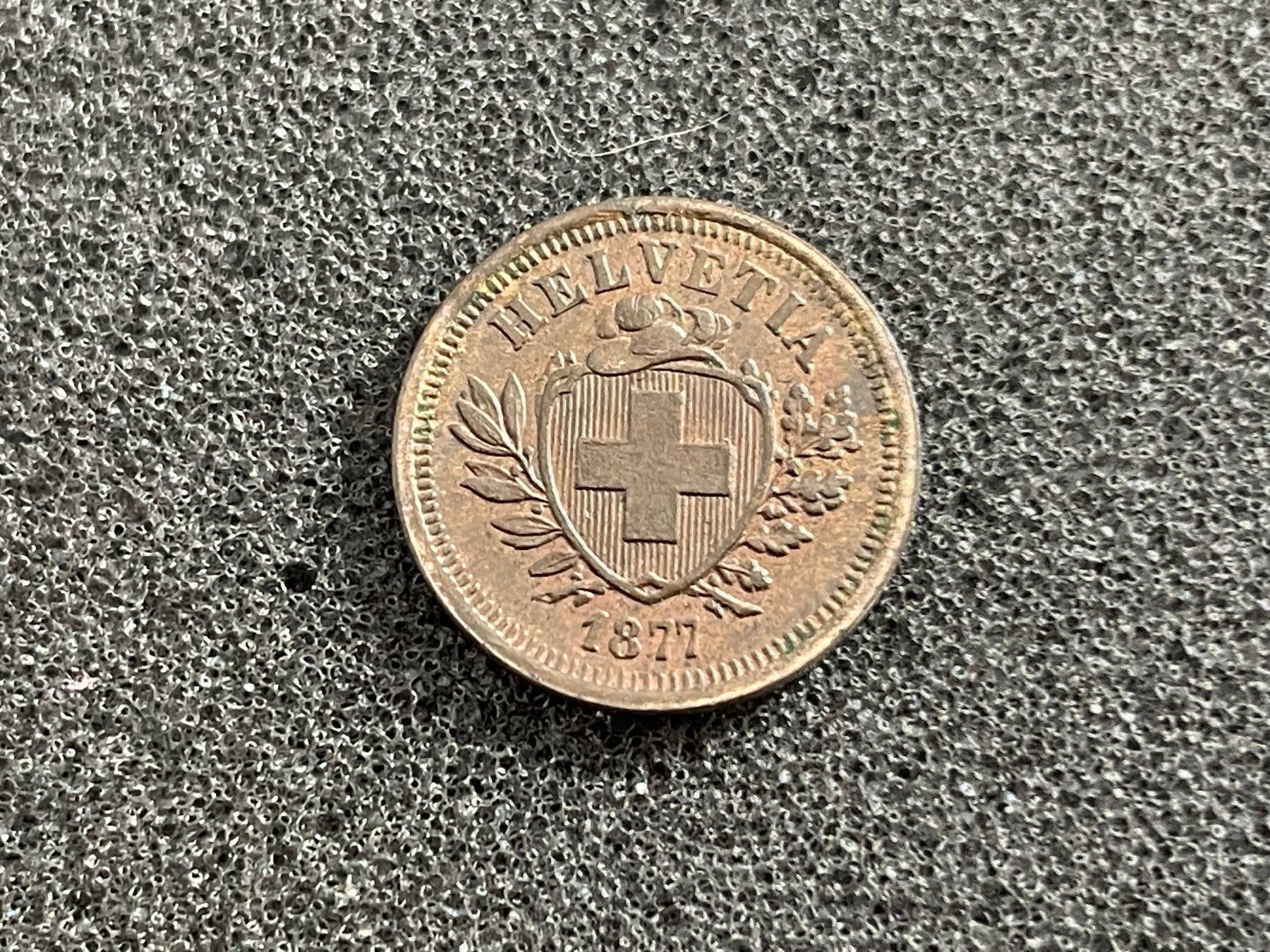 Tutti le monete: 1 Rappen 1877 -unc – Usato da Reitnau venduto da tb-muenzen 1
