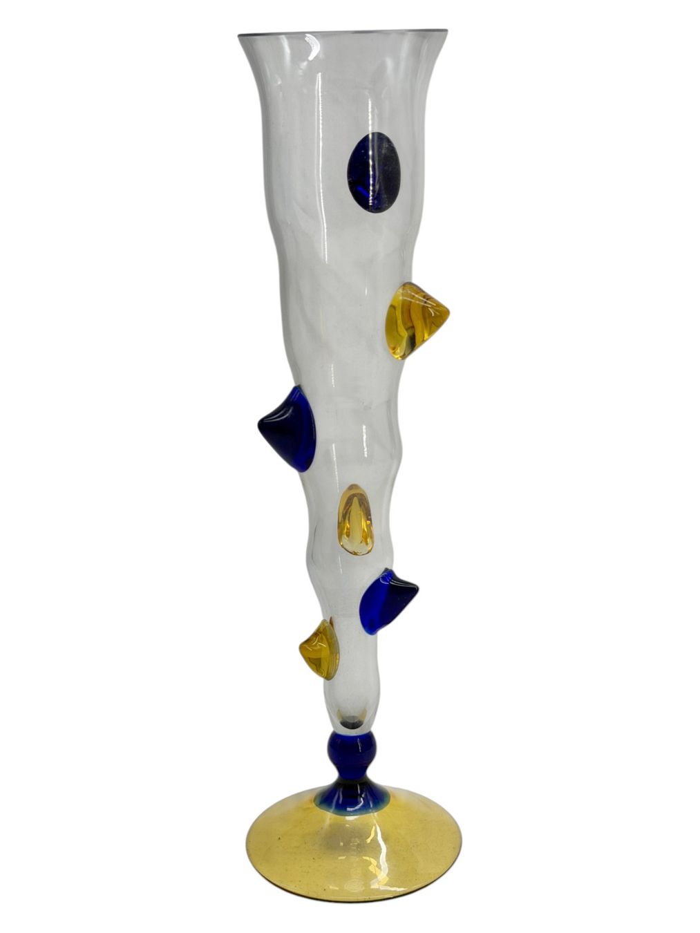 Murano Vasi & Recipienti: Vase flute verre multicolore de Murano, H 26 cm – Usato da Morges venduto da 1tiquaire 1