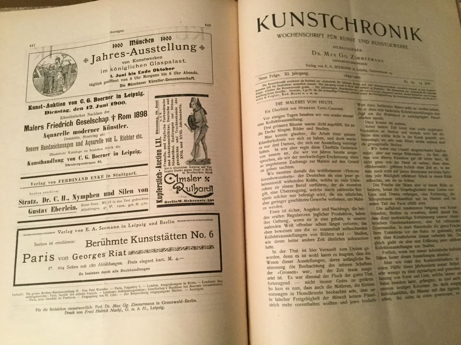 Libri: Kunstchronik, 1899/1900 – Usato da Luzern venduto da Einh0rn 7
