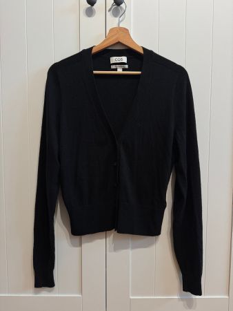 COS Kaschmir Cardigan Jacke Schwarz, Gr. S, 100% Cashmere