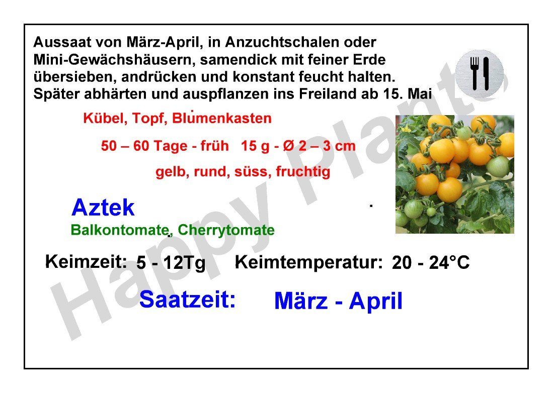 Piante & sementi: Aztek - Balkontomate / Cherrytomate - 30 Samen – Nuovo e nell'imballaggio originale da Sumiswald venduto da Cham14559 2