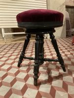 Tabouret velours tournant 