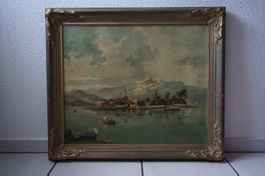 Ölgemälde Isolabella am Lago Maggiore signiert "RIVA"