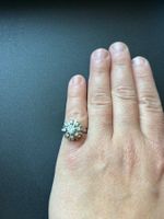 Bague vintage or blanc 18k avec diamants.