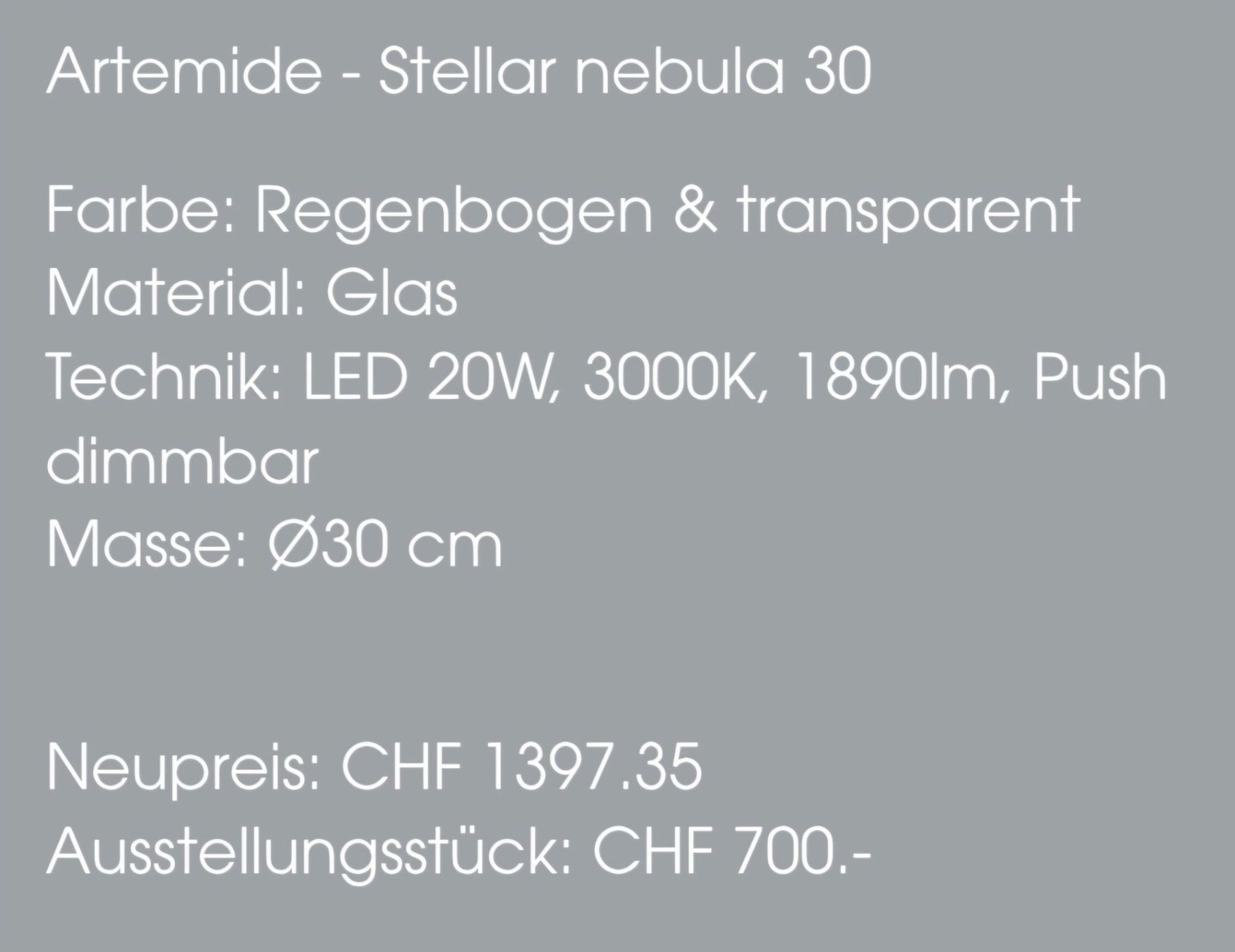 Artemide Lampade: LED-Pendelleuchte Stellar Nebula von Artemide – Nuovo (secondo la descrizione) da Binningen venduto da Masc61 1