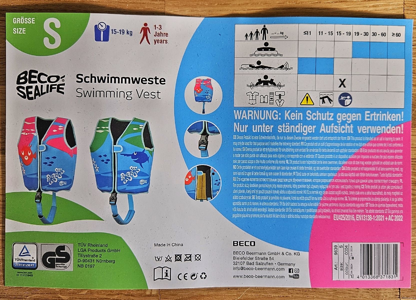 Beco Giubbotti di salvataggio: Kinderschwimmveste - BECO – Nuovo e nell'imballaggio originale da Köniz venduto da Crispx 2