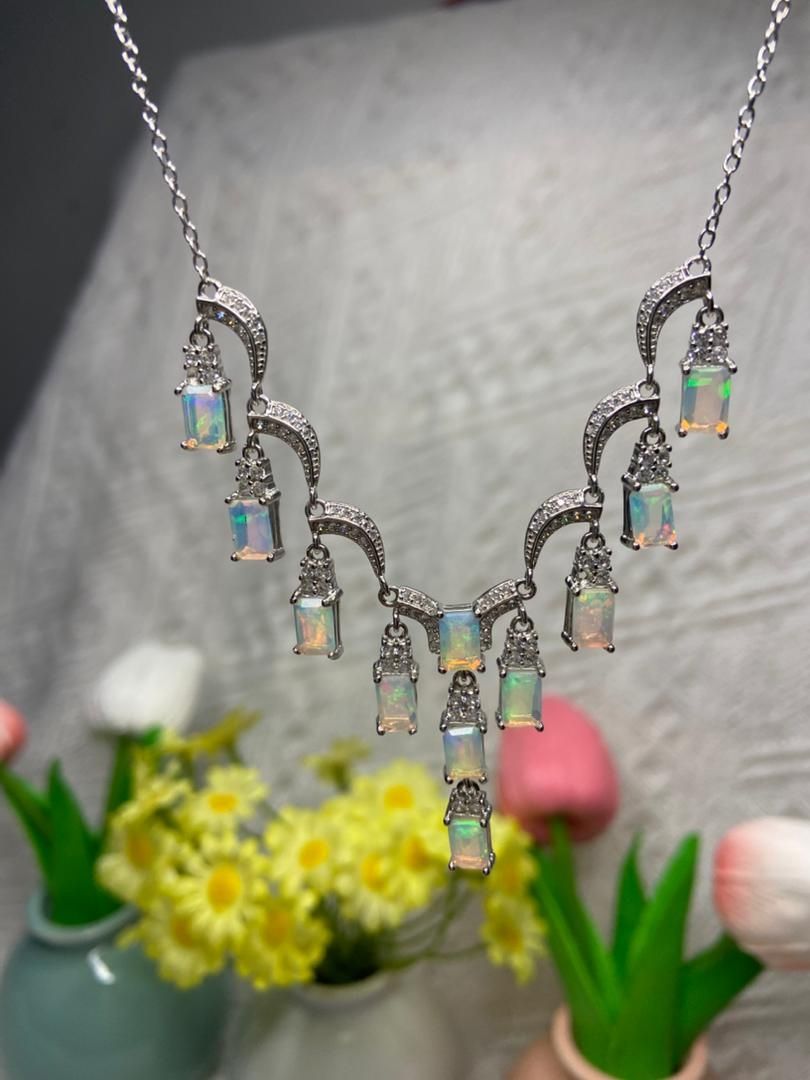Catenine: Smaragtschliff Opal-Kette, Silber 925, NEU – Nuovo (secondo la descrizione) da St. Gallen venduto da GIULESGG 3