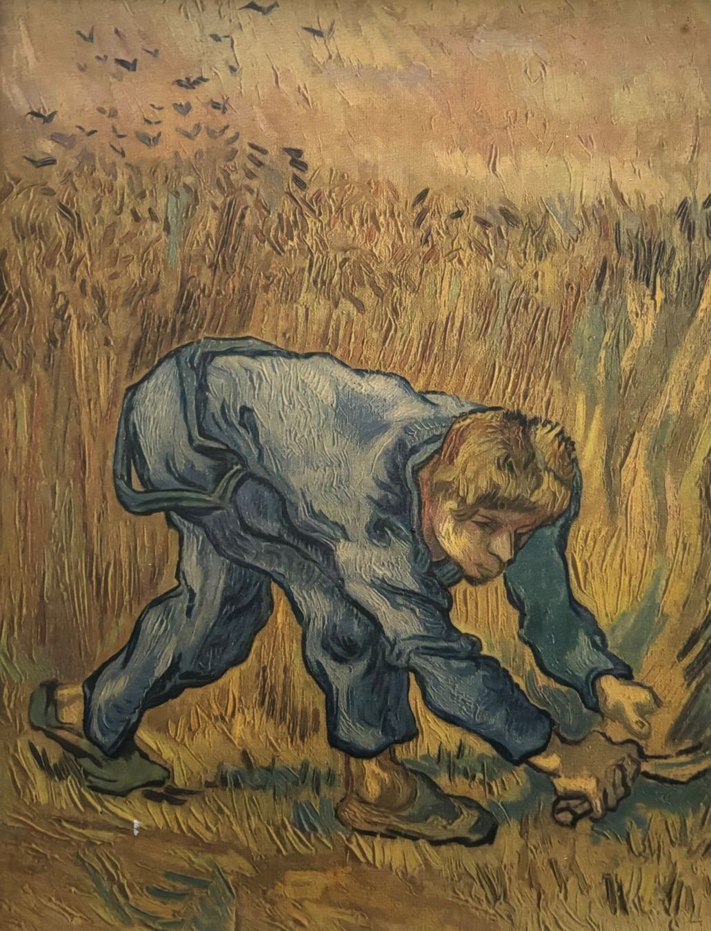 Dipinti: Vincent Van Gogh, Der Mäher, alter Kunstdruck, gerahmt – Usato da Frauenfeld venduto da Merk52 1