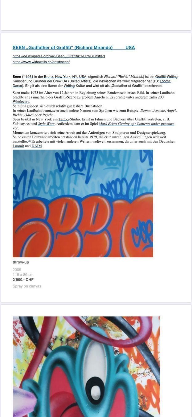 Foto & Immagini: SEEN Original Graffiti auf Leinwand – Nuovo (secondo la descrizione) da Zürich venduto da 1_marsmensch 2