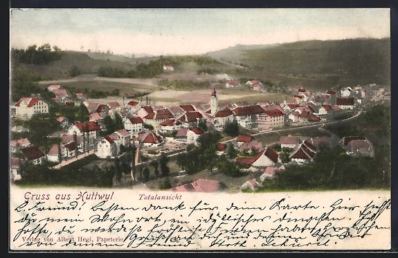 Cartoline postali: Huttwil, Totalansicht mit Kirche und Str – Usato da Berlin venduto da bartko-reher