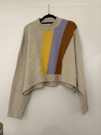 EDITED Pullover Damen beige lila gelb braun Grösse M