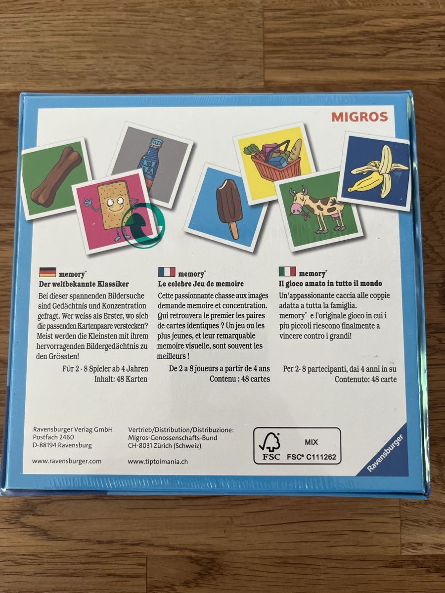 Ravensburger Giochi: Memory Migros Ravensburger – Nuovo e nell'imballaggio originale da Merlischachen venduto da alpeva 1