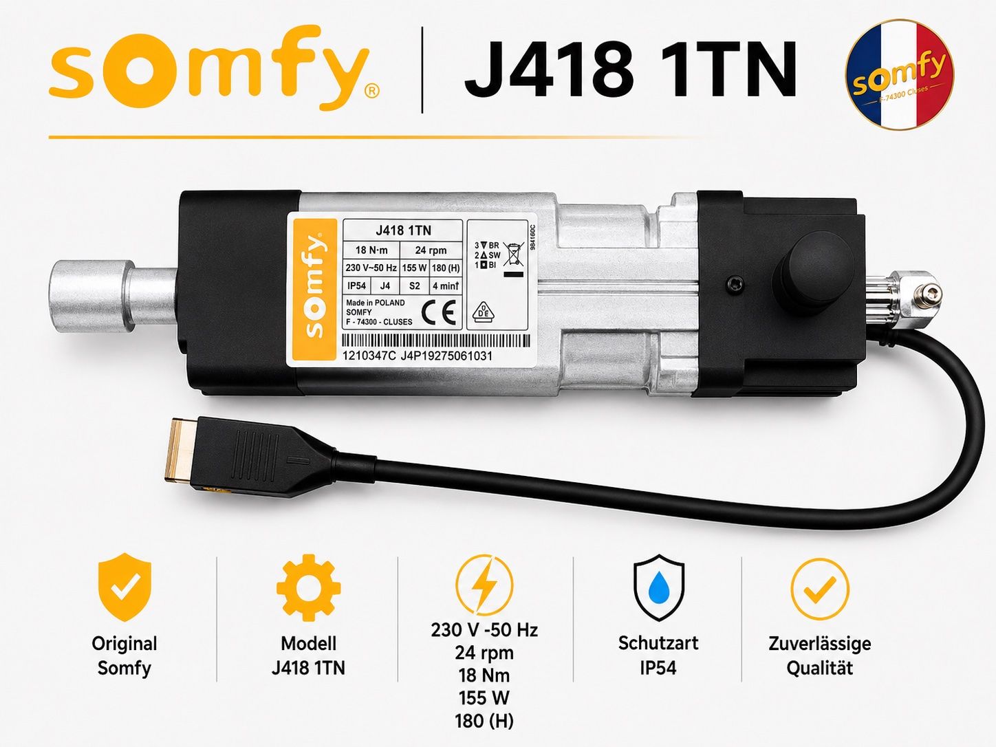 Somfy Markisen: Somfy J418 1TN Storen Motor absolute Neuware – Neu und originalverpackt aus Zürich von Shalashaska