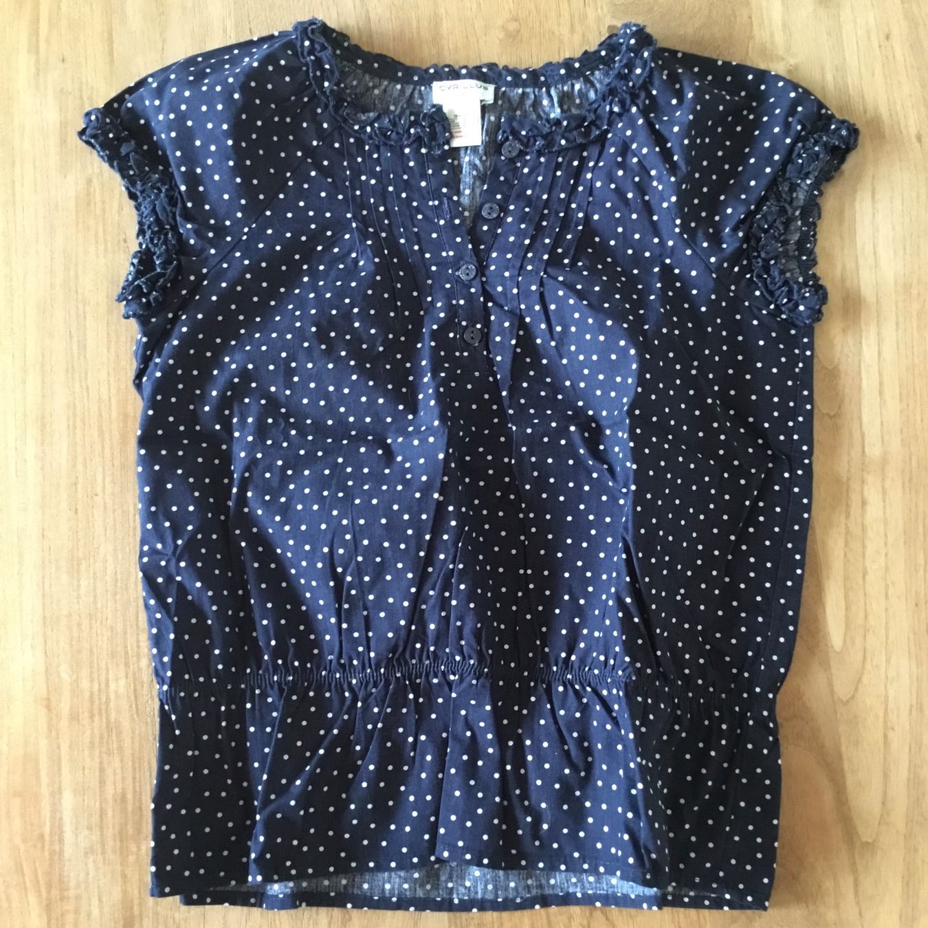 Cyrillus Camicette, T-shirt & Top: CYRILLUS Sommer Bluse blau Pünktchen – Usato da Pully venduto da Surflime