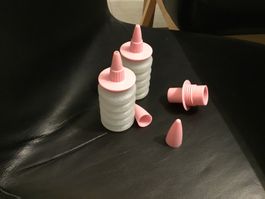 2x Garnierhilfe, Spritzflasche für Backwaren, rosa