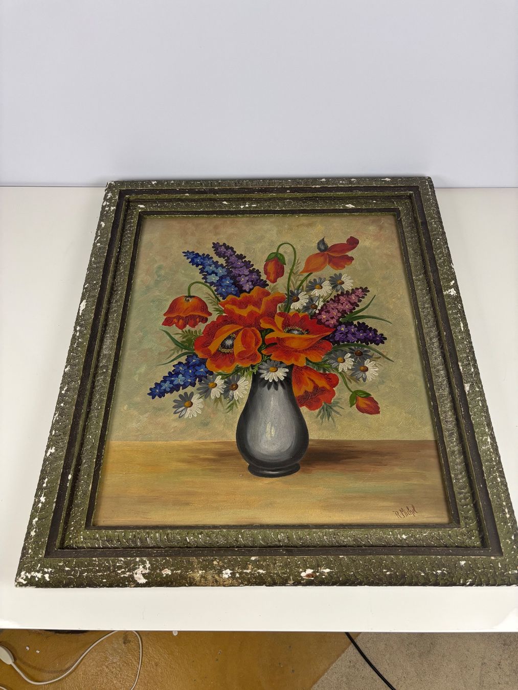Dipinti: Gemälde Blumenstrauss in einer Vase – Usato da Wettingen venduto da Wendemarket