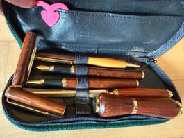 Handgefertigte Holz Schreibgeräte -Set Fülli, Kugelschreiber