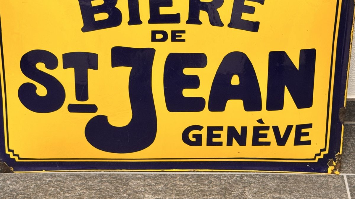 Schilder: Biere de St Jean Emailschild – Gebraucht aus Bubikon von omitha1 2