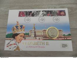 Münzbrief Falkland Islands 50 Pence 1992 Thronjubiläum