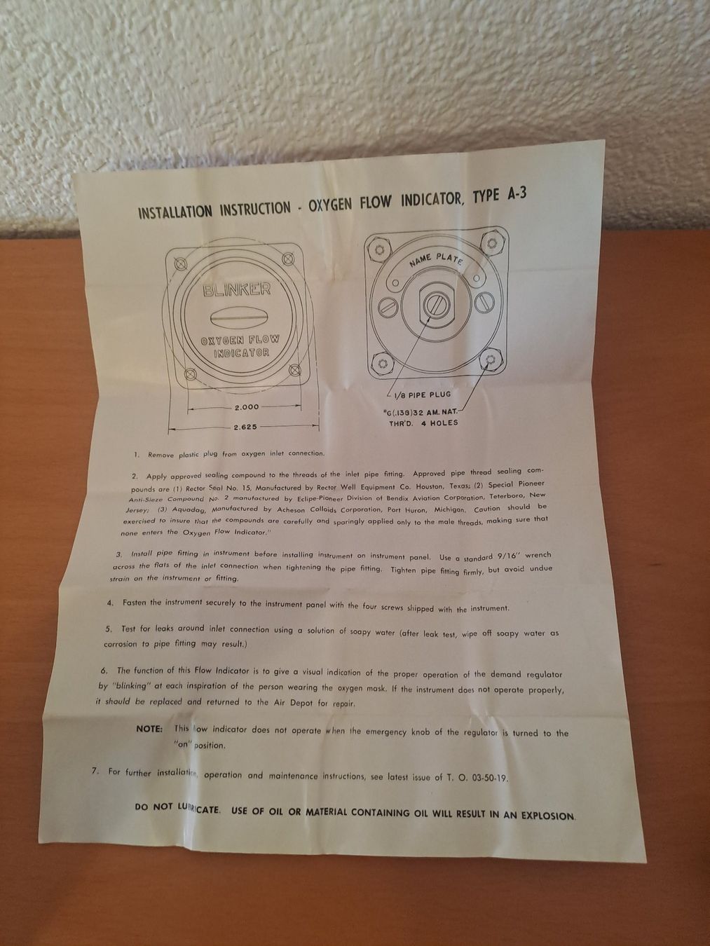 Misurare: Sauerstofffluss-Anzeige / Oxygen Flow Indicator Blinker – Usato da Kirchberg SG venduto da Andy-82 3