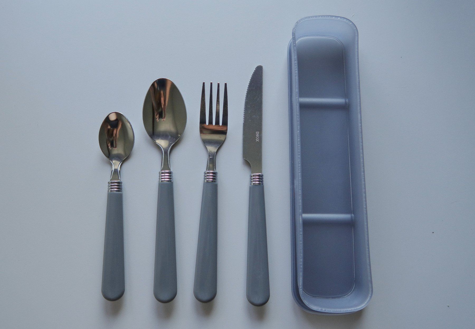 Set di posate: 3x Campingbesteck Sets, Edelstahl, Reisebesteck, Picknick – Nuovo e nell'imballaggio originale da Hombrechtikon venduto da Bluecoral 1