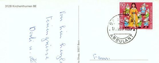 Cartes postales: KIRCHENTHURNEN BE Stempel Bahnpost – D'occasion à Jona par philajona 1