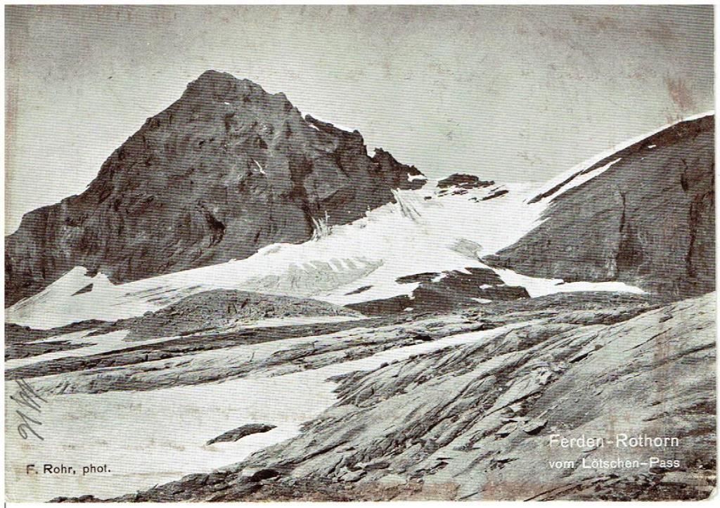 Ansichtskarten: Ferden-Rothorn vom Lötschenpass mit Exkursionsprogramm 1916 – Gebraucht aus Flims - Dorf von Stagediver
