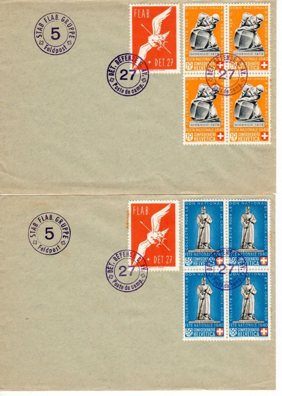 Alle Briefmarken: 2 Briefe Feldpost 1940 – Gebraucht aus Wolhusen von Curver9