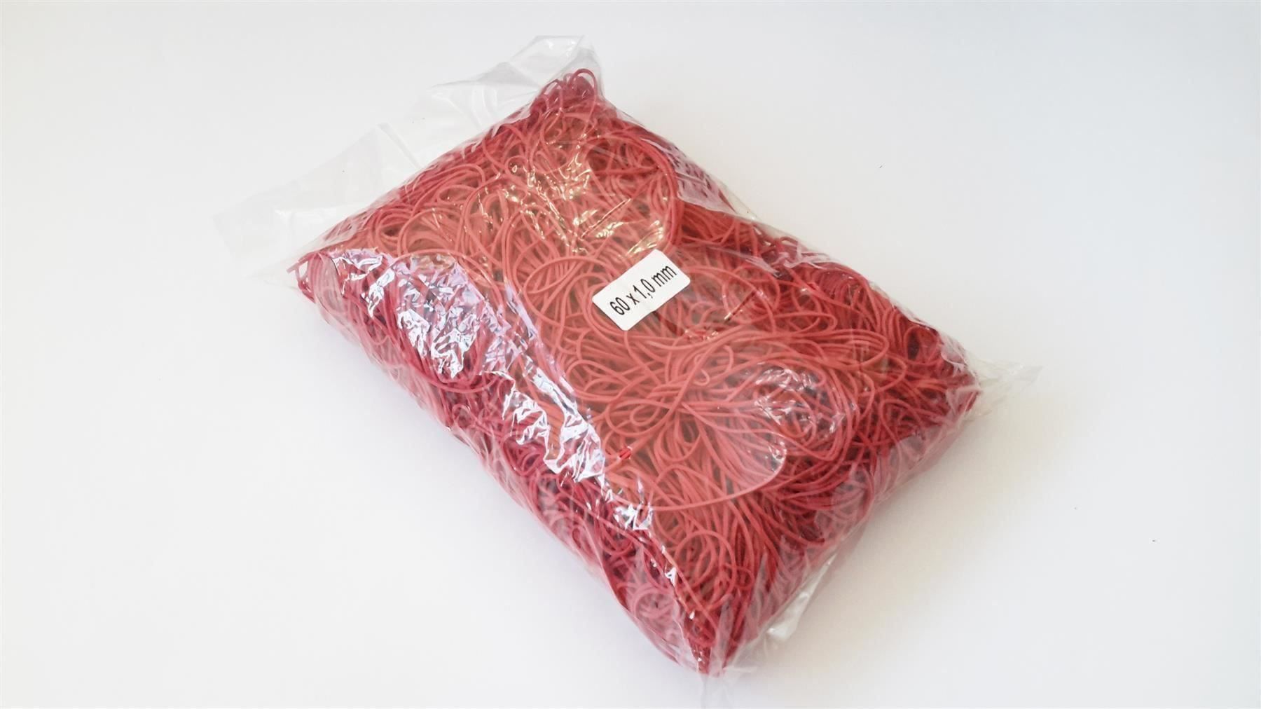 Nastri decorativi: Gummiringe, 1 kg, 60 x 1 mm, rot – Nuovo e nell'imballaggio originale da St. Gallen venduto da cointec 1