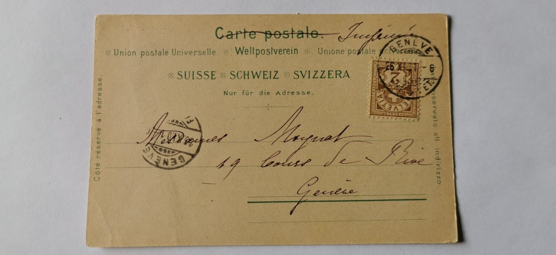 Alle Briefmarken: Carte postale Weltpostverein 1901 – Gebraucht aus Aadorf von Chnorli-Furz