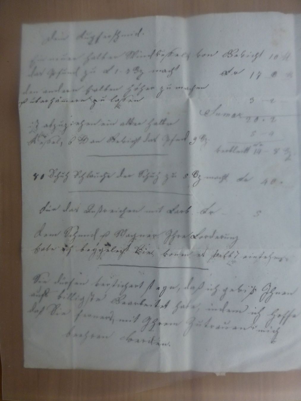 Dokumente: Solothurn nach Le Landeron??  1834, Rechnung – Gebraucht aus Bettlach von 1saurer 4