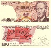 Polen 100 zltych  1986  unz