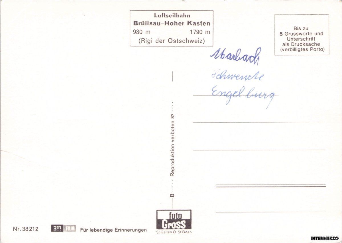 Ansichtskarten: Brülisau AI // Seilbahn Hoher Kasten Appenzell – Gebraucht aus Basel von intermezzo12 1